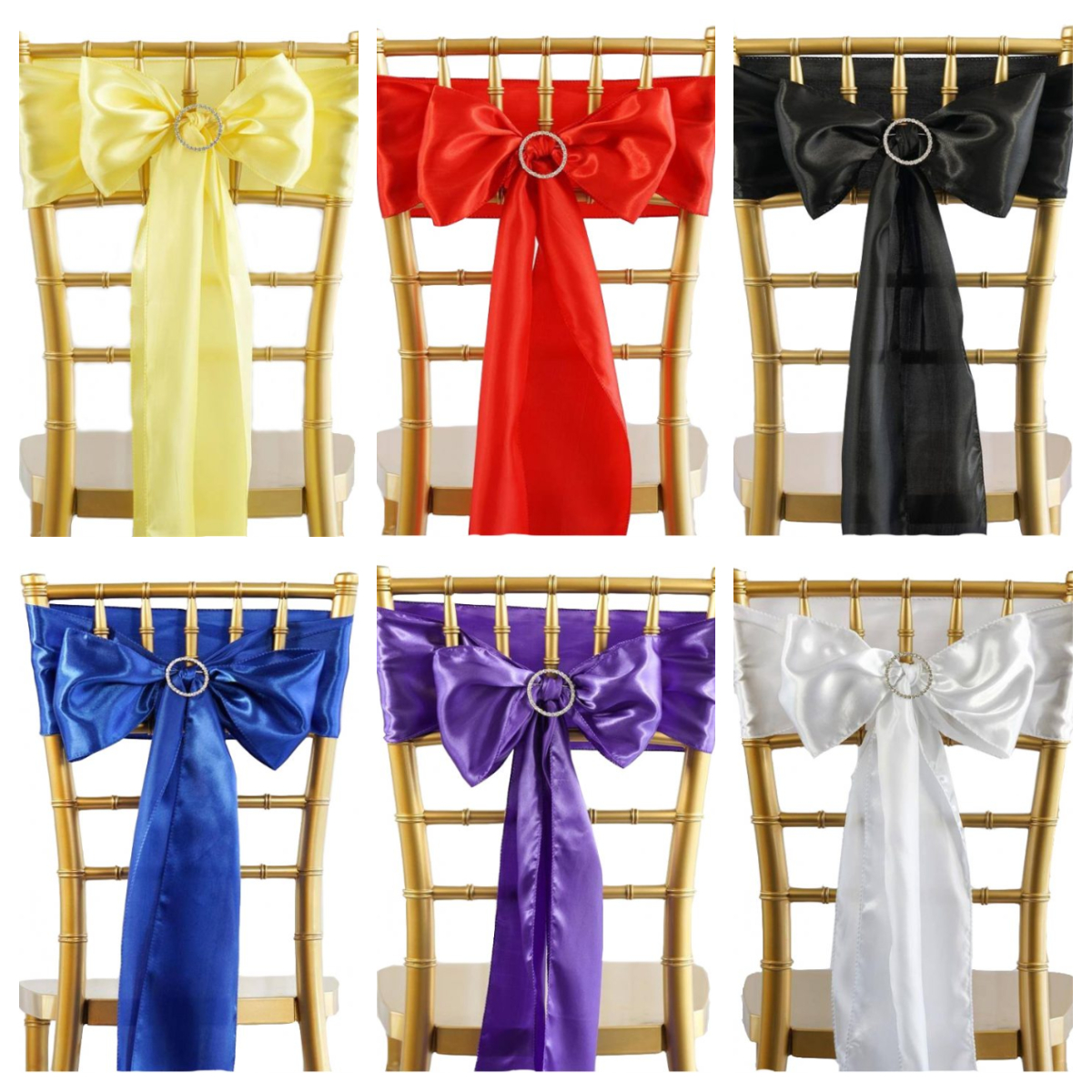 Matte Satin Chair Sashes - Pack of 10 - Event Decor Canada