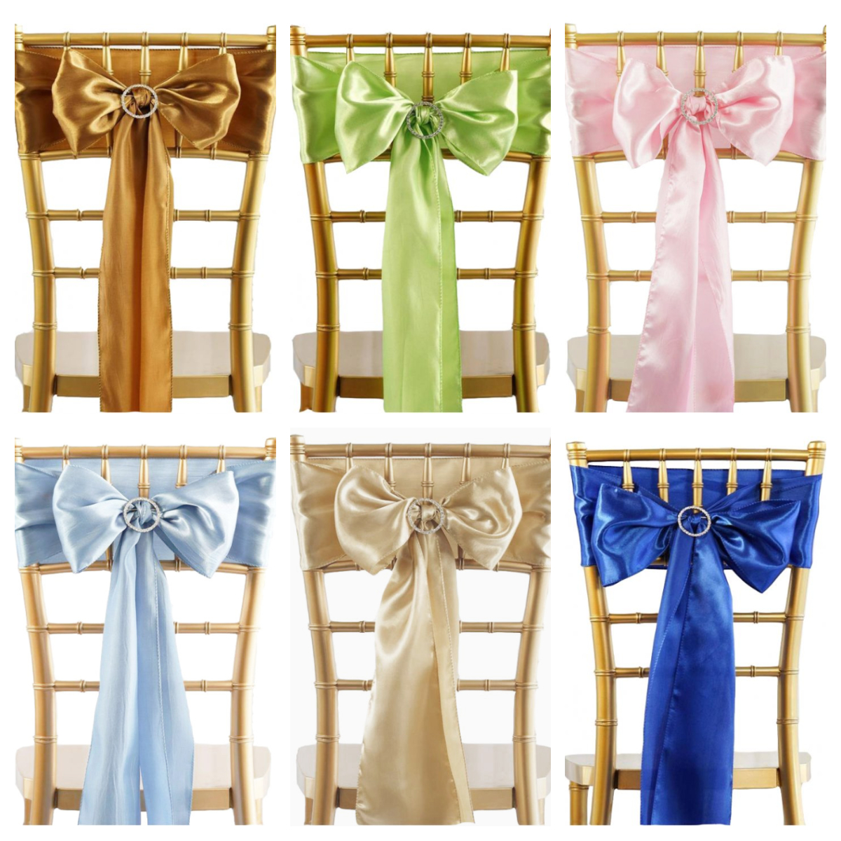 Satin Chair Sashes - Pack of 10